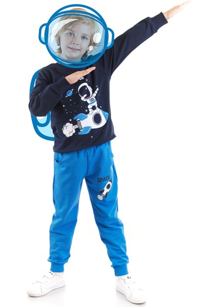 Erkek Çocuk Astronot Baskılı Trend Eşofman Takımı AK2533