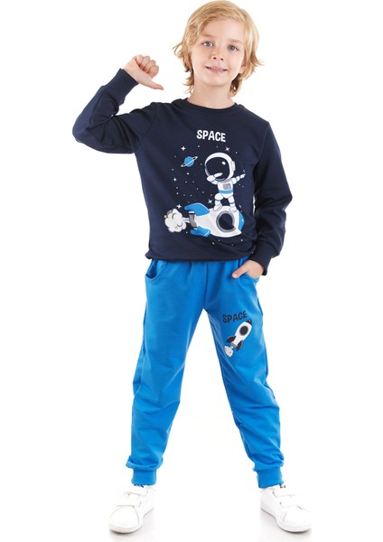 Erkek Çocuk Astronot Baskılı Trend Eşofman Takımı AK2533