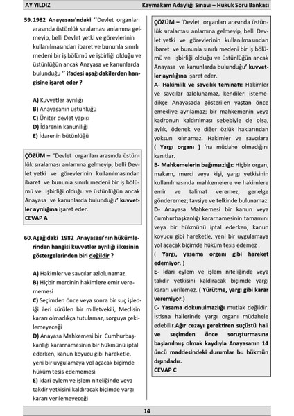Ay Yıldız - Kaymakam Adaylığı Sınavı - Hukuk Çözümlü Soru Bankası indirimleri