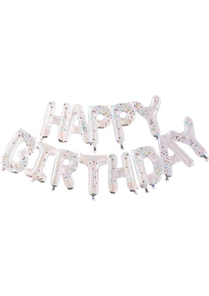 - Balloon Bunting Brights Confetti Clear Foil - Happy Birthday Balon - Renkli Konfetiler