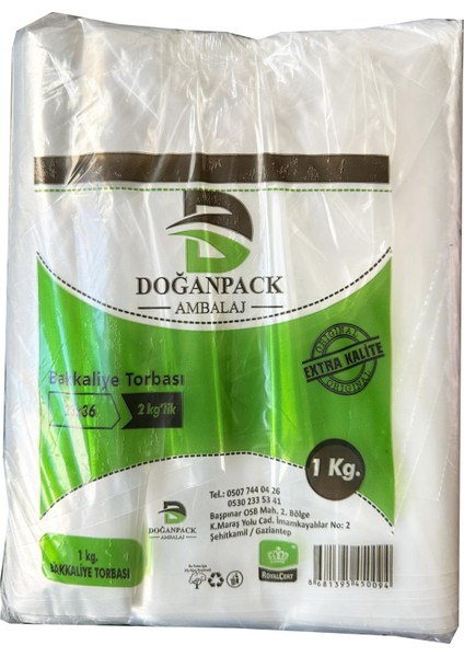 Şeffaf Naylon 2'lik 23 x 36 cm Bakkaliye Poşeti Torbası - 1 Kg. - Ort. 190 Adet - 3 Paket