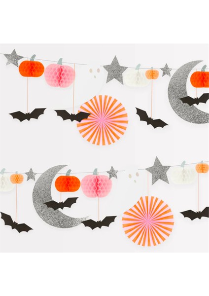 - Pastel Honeycomb Halloween Garland - Halloween Pastel Tonlar Asılan Süs