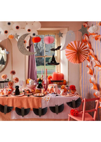 - Pastel Honeycomb Halloween Garland - Halloween Pastel Tonlar Asılan Süs