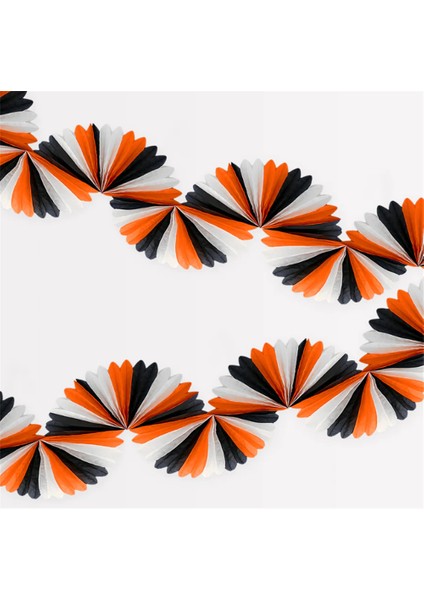 - Black & Orange Stripe Honeycomb Garland - Siyah & Turuncu Petekli Asılan Süs