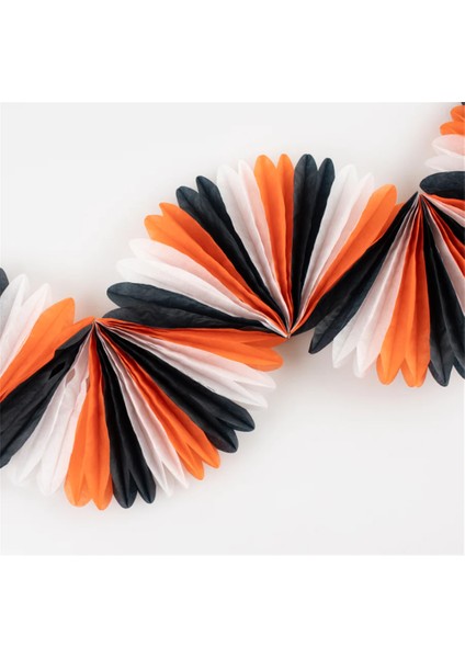 - Black & Orange Stripe Honeycomb Garland - Siyah & Turuncu Petekli Asılan Süs