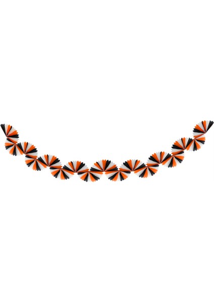 - Black & Orange Stripe Honeycomb Garland - Siyah & Turuncu Petekli Asılan Süs