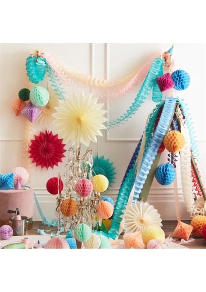 - 4 Bright Honeycomb Garlands - Parıltılı Petek Asılan Süsler - 4lü