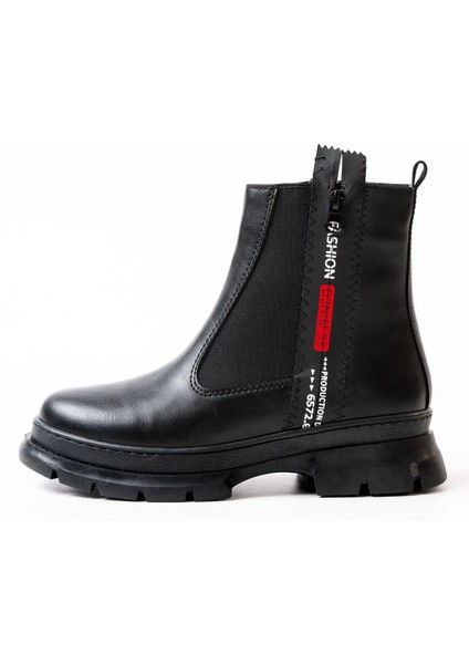 ASM-086 Siyah Fashion Aksesuarlı Fermuarlı Günlük Kadın Bot fırsatları