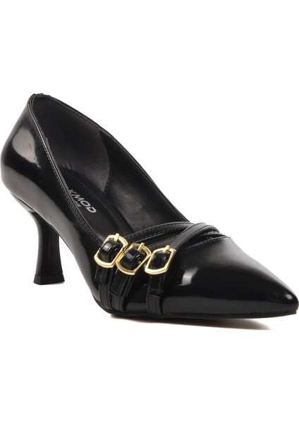 458296 Siyah Rugan Ince Topuklu Kadın Abiye Ayakkabı modelleri
