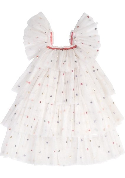 - Sequin Tulle Angel Costume - 3 - 4 Years - Payetli Beyaz Elbise - 3-4 Yaş modelleri