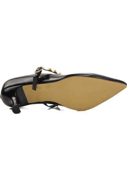 458297 Siyah Rugan Ince Topuklu Kadın Abiye Ayakkabı indirimleri