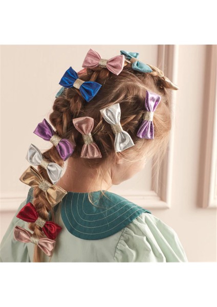 - Lurex Hair Bows - Parıltılı Kurdele Tokalar (8'li)