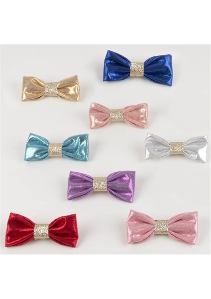 - Lurex Hair Bows - Parıltılı Kurdele Tokalar (8'li)