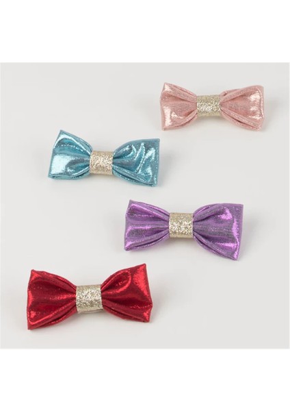 - Lurex Hair Bows - Parıltılı Kurdele Tokalar (8'li)