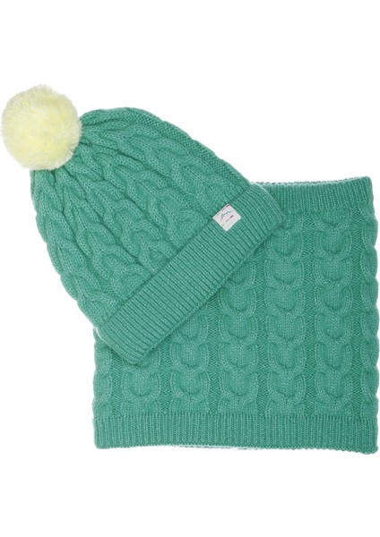 Sayra 2li Çocuk Bere Set 8-12 Yaş Fo 5184 Yeşil