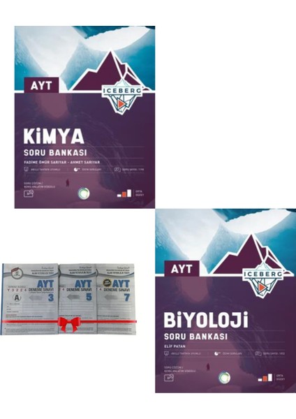 2025 Yeni Iceberg AYT Kimya - Biyoloji Soru Bankası Seti - Deneme