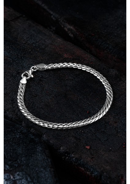 Erkek Gümüş Bileklik - İtalyan Bombeli Zincir Gümüş Bileklik modelleri