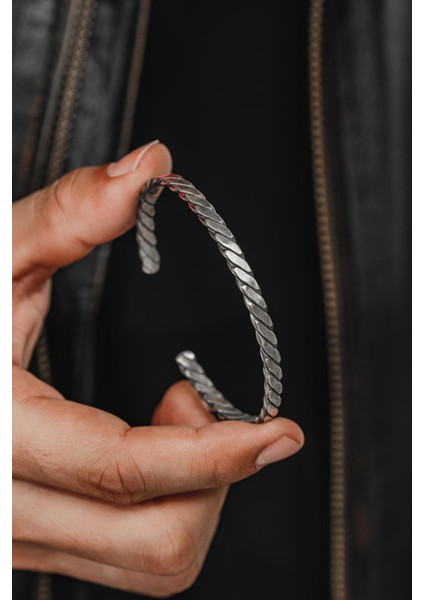 Erkek Gümüş Bileklik - El Yapımı Oksitli Gümüş Adonis Erkek Bileklik Kelepçe modelleri