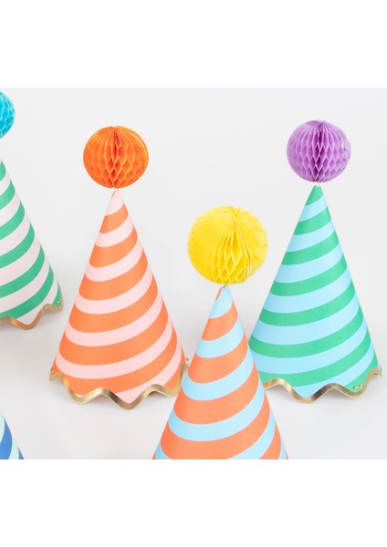 - Stripe Party Hats - Çizgili Parti Şapkaları (8'li) fırsatları