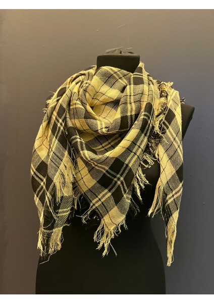 Ekose Pamuklu Puşi Unisex Fular Şal 100X100 cm