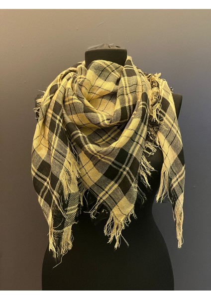Ekose Pamuklu Puşi Unisex Fular Şal 100X100 cm