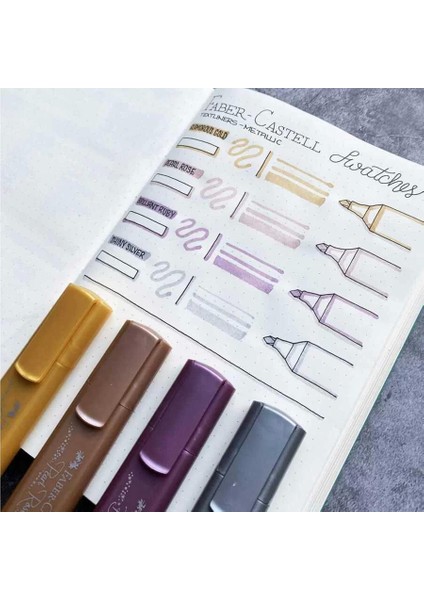 Faber Castell Fosforlu Kalem 46 Metalik Gümüş Shinny Silver fiyatları