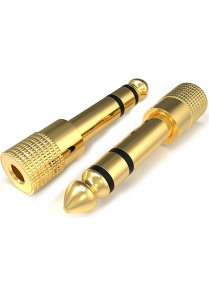 Starkpro ST-33568 6.3mm-3.5mm Erkek Dişi Metal Altın Kulaklık Stereo Jack Ses Çevirici Adaptör