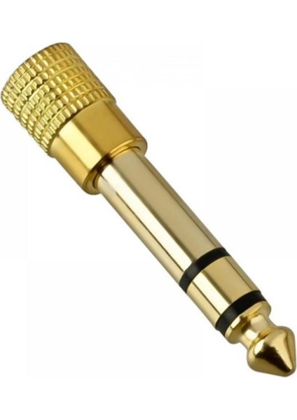 Starkpro ST-33568 6.3mm-3.5mm Erkek Dişi Metal Altın Kulaklık Stereo Jack Ses Çevirici Adaptör