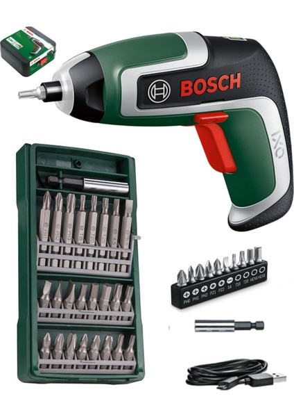 1.5 - 1.9 Ah Akülü Vidalama Şarjlı Tornavida Şarjlı Matkap Ixo 7 Nesil + Bosch 25 Parça Vidalama Uc