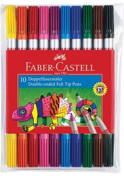 Faber Castell Çift Uçlu Keçeli Boya Kalemi 10'lu