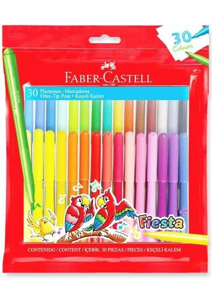 Faber Castell Fiesta Keçeli Boya Kalemi 30'lu