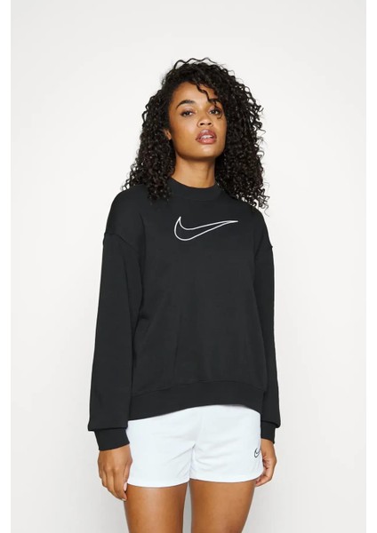Dri-Fit Get Fit Oversize Kesim Siyah Kadın Sweatshrit