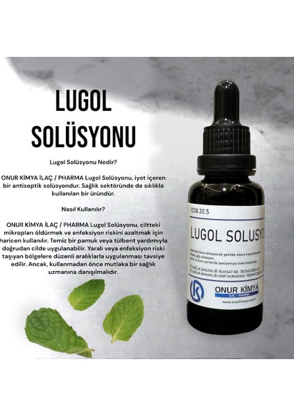 Solüsyonu %5 Lik / 20 Ml / Damlalıklı / Iyot Çözeltisi