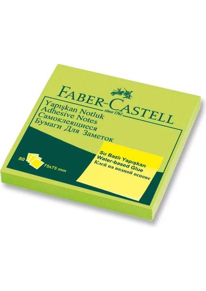 Faber Castell Yapışkan Notluk 75X75MM Fosforlu Yeşil