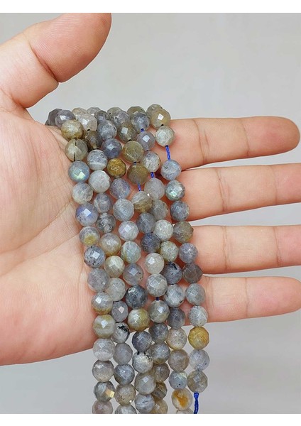 Labradorit Taşı Faset Kesim Dizi 7.5mm (53080)