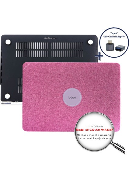 Macbook Air M1 Kılıf 13inç Simli G1505 (TouchID'li M1 Air) A2337 A2179 A1932 ile Uyumlu