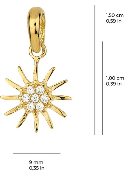 14 Ayar Altın Taşlı Güneş Kolye Ucu 0,52 gr fiyatları