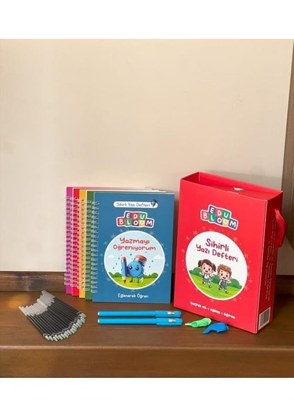 Türkçe Sihirli Yazı Defter Seti - 5 Defter 2 Kalem 20 Kartuş Taşıma Çantası fiyatları