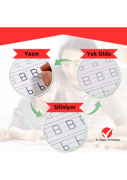 Türkçe Sihirli Yazı Defter Seti - 5 Defter 2 Kalem 20 Kartuş Taşıma Çantası fırsatları