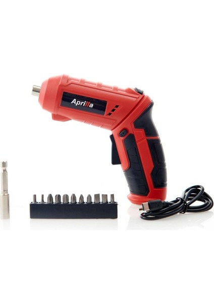 Uç Setli Darbesiz Asd Şarjlı Vidalama - Kırmızı Li-Ion Akülü Vidalamalar 4 Volt Aküsüz 2 Yıl 2.0 -