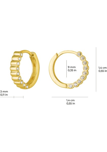 14 Ayar Halka Yanı Taşlı Altın Küpe 1,64 gr fiyatları