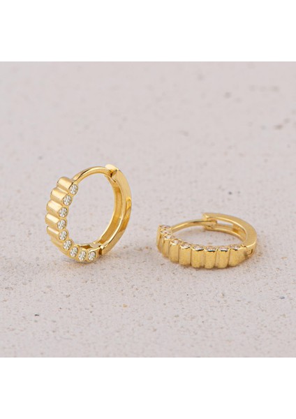 14 Ayar Halka Yanı Taşlı Altın Küpe 1,64 gr modelleri