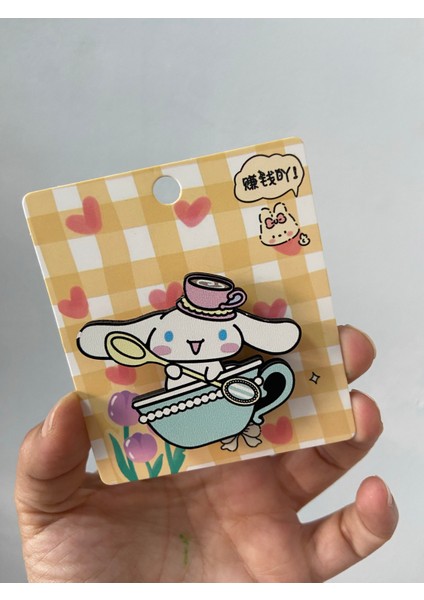 Cinnamoroll Sanrio Kawai Kuromi Hello Kitty Ahşap Rozet Çanta Süsü Y2K Kpop Anime Hediye