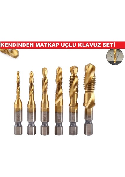 Klavuz Seti 1/4 Bıts Kendinden Matkap Uçlu M3 M4 M5 M6 M8 M10