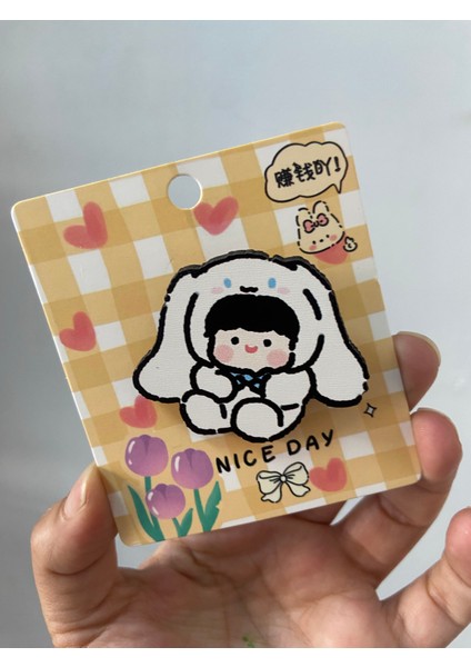 Cinnamoroll Sanrio Kawai Kuromi Hello Kitty Ahşap Rozet Çanta Süsü Y2K Kpop Anime Hediye