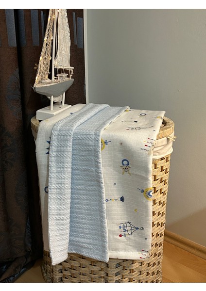 %100 Pamuklu Müslin & Örgü Pike Bebek Battaniyesi Çift Taraflı Kullanım modelleri