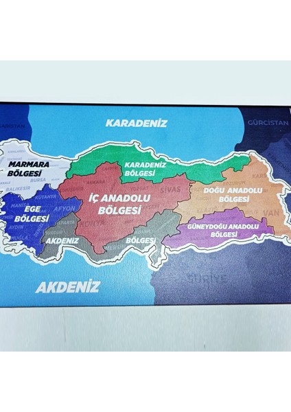 Ahşap Benim Güzel Vatanım Puzzle - Türkiye Yapboz - Eğitici Oyuncak - 5 Yaş ve Üzeri Eğitime Yardımcı Oyuncak