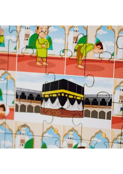 İhvan Online Islamı Öğreniyorum - Namaz Öğreten Yapboz - Ahşap Puzzle - Erkek Çocuk Yapboz - 3 Yaş ve Üzeri Eğitime Yardımcı Oyuncak