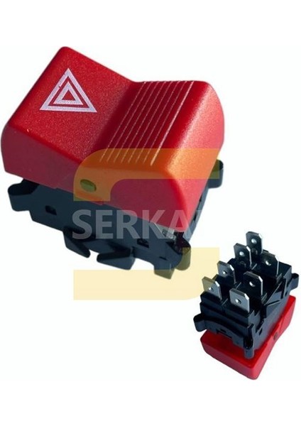 Dörtlü Flaşör Grubu 4540 Dks Flasör Anahtarı Kırmızı 7 Fiş