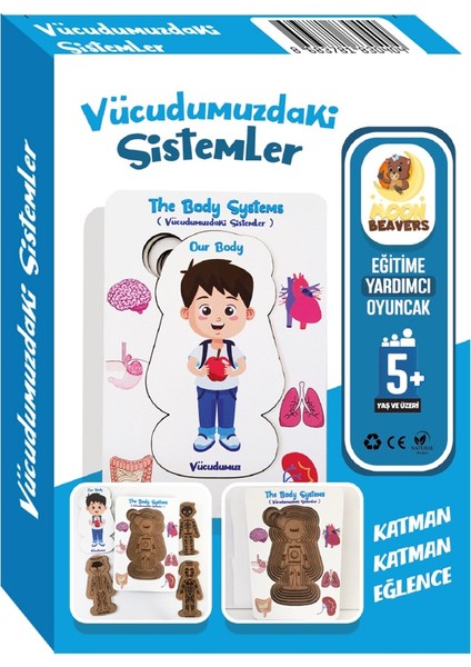 Vücudumuzdaki Sistemler Yapboz - Ingilizce ve Türkçe - Erkek Çocuk Puzzle - 5 Yaş ve Üzeri Eğitime Yardımcı Oyuncak